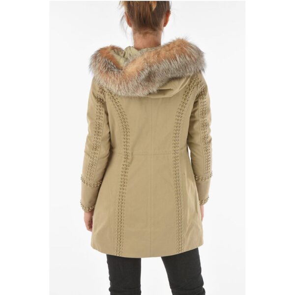 Philipp Plein COUTURE Studded Fox Fur Edged AMAZING FUR Parka - Image 2