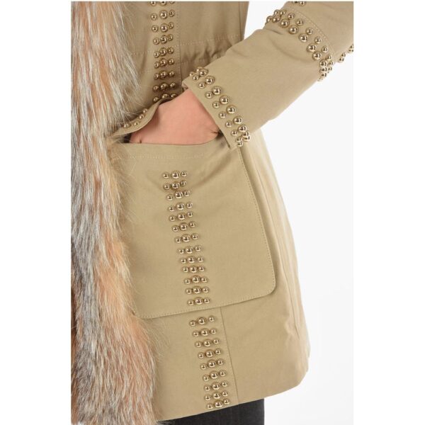 Philipp Plein COUTURE Studded Fox Fur Edged AMAZING FUR Parka - Image 3