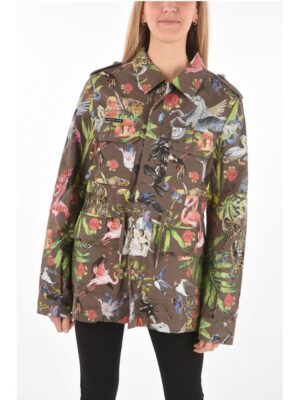 Philipp Plein COUTURE Printed Parka JUNGLE embellished with Rhinestones