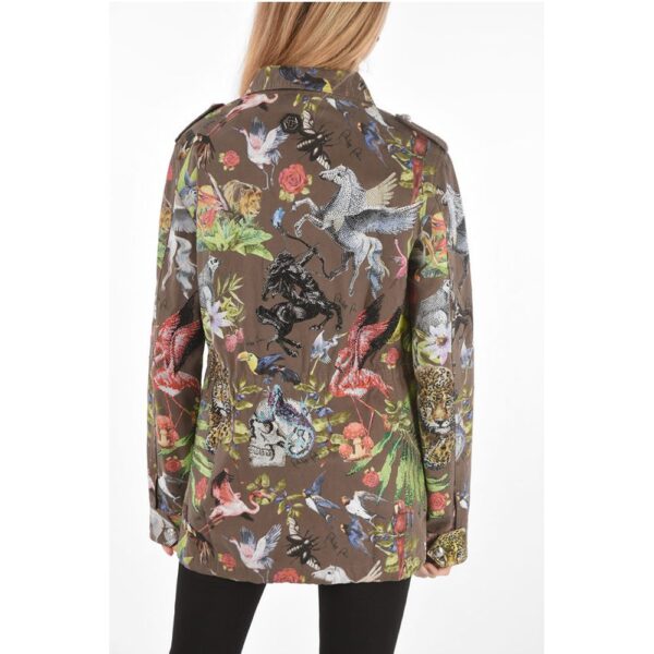 Philipp Plein COUTURE Printed Parka JUNGLE embellished with Rhinestones - Image 2