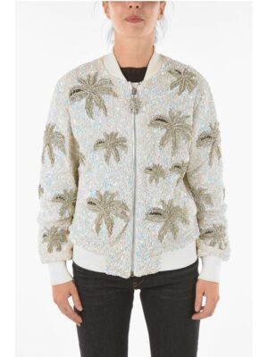 Philipp Plein COUTURE All-Over Sequine and Crystal ALOHA PLEIN Bomber Jack