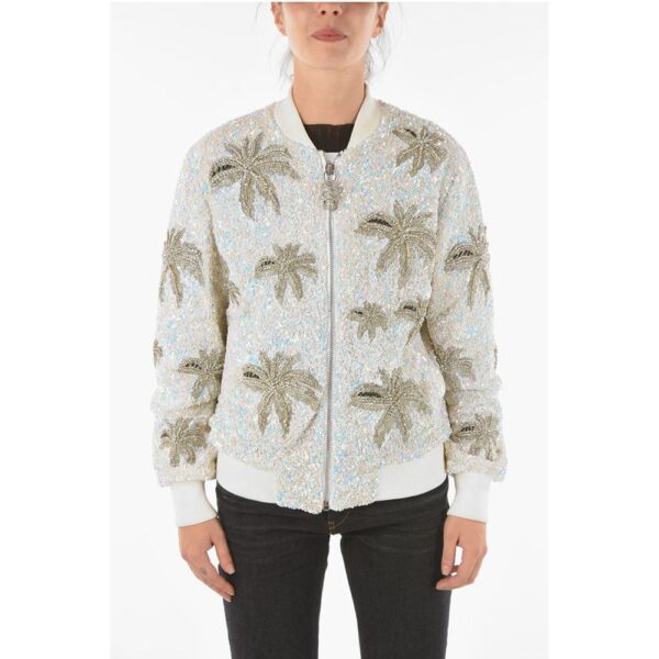 Philipp Plein COUTURE All-Over Sequine and Crystal ALOHA PLEIN Bomber Jack