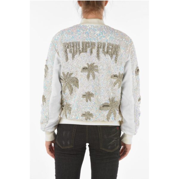 Philipp Plein COUTURE All-Over Sequine and Crystal ALOHA PLEIN Bomber Jack - Image 2