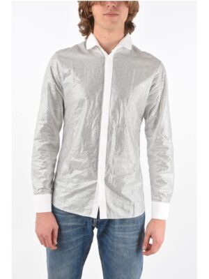 Philipp Plein DIAMOND CUT Jewel Shirt with Spread Collar