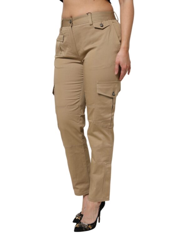 Dolce & Gabbana Brown Cotton Cargo Tapered Pants - Image 3