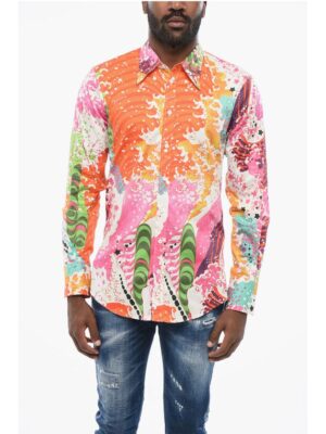 Dsquared² Abstract Patterned Popeline Shirt