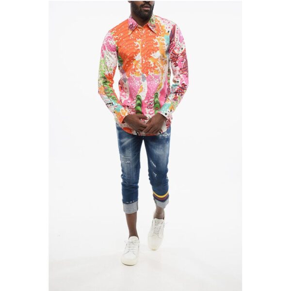 Dsquared² Abstract Patterned Popeline Shirt - Image 4