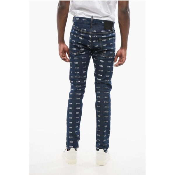 Dsquared² Monogram Printed Skinny Fit Denims 15cm - Image 2