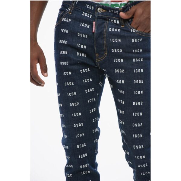 Dsquared² Monogram Printed Skinny Fit Denims 15cm - Image 3