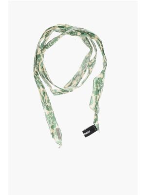 Dsquared² Silk Slim Foulard with Hibiscus Print