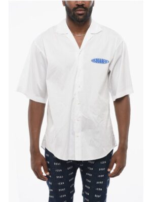 Dsquared² Popeline Bowling Shirt with Printed Logo