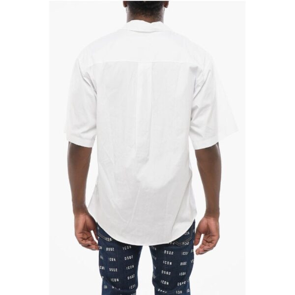 Dsquared² Popeline Bowling Shirt with Printed Logo - Image 2