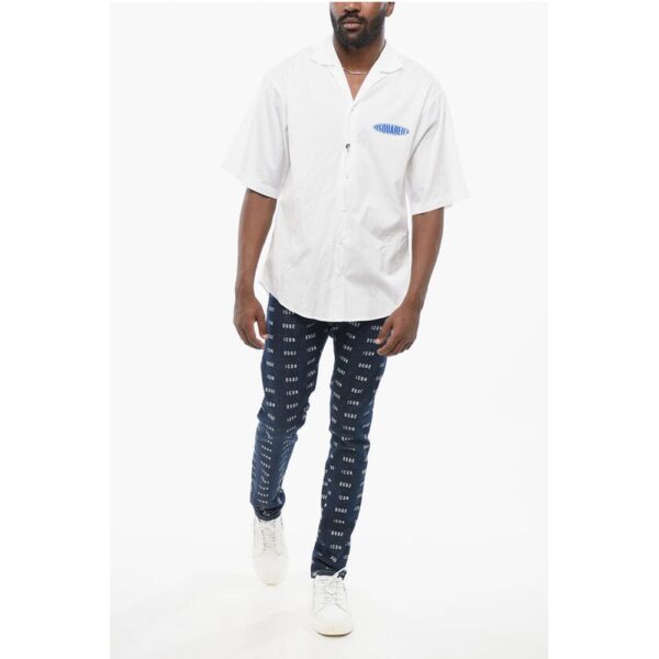 Dsquared² Popeline Bowling Shirt with Printed Logo - Image 4