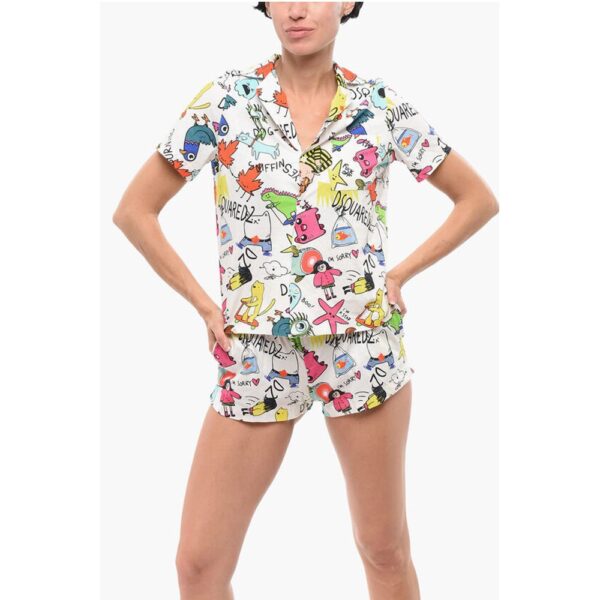 Dsquared² Printed Cotton Pijama Shirt