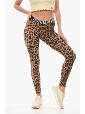 Dsquared² Microfiber Underwear Leggings with Animal Motif
