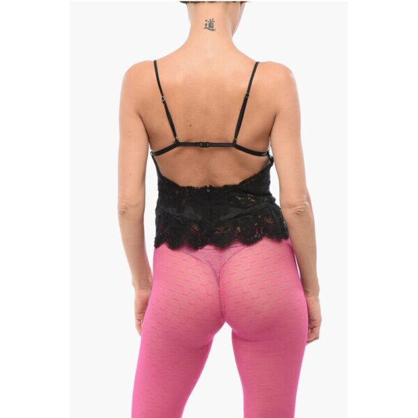Dsquared² Silk and Lace Crop Top - Image 2