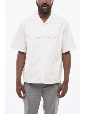 Neil Barrett Short Sleeved Poplin Cotton Utility Shirt