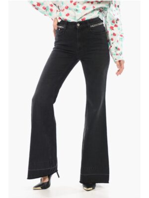 Stella McCartney Stone Washed Bootcut Denims with Chain Details 33cm