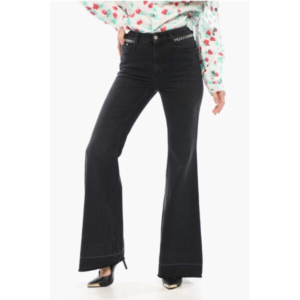 Stella McCartney Stone Washed Bootcut Denims with Chain Details 33cm
