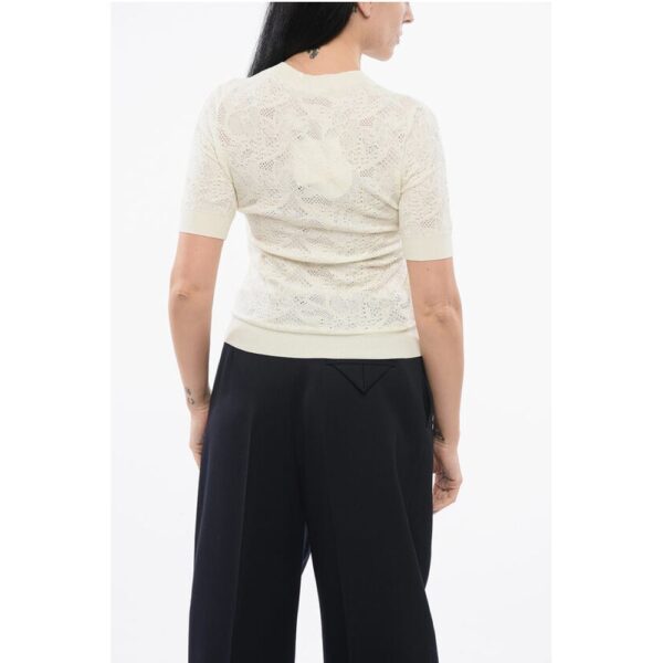 Chloé Short-sleeved Jacquard Silk Blend Sweater - Image 2