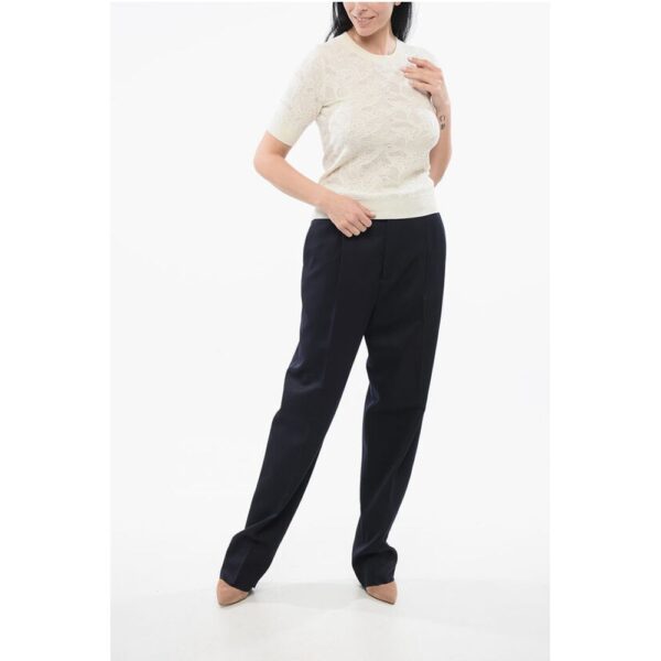 Chloé Short-sleeved Jacquard Silk Blend Sweater - Image 4