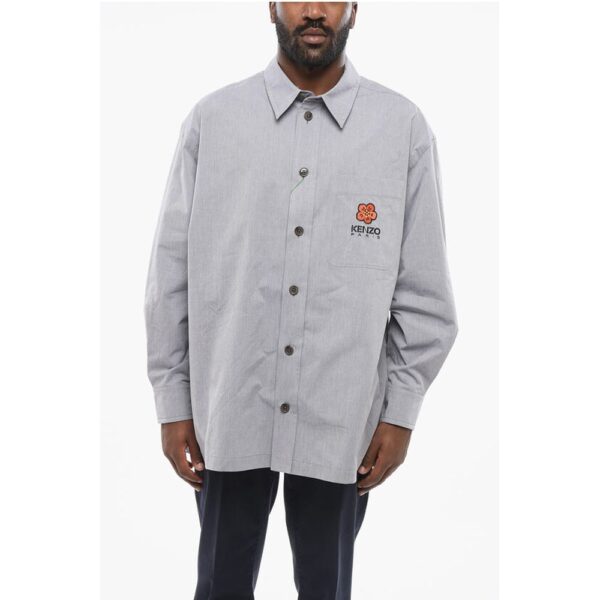 Kenzo Popeline FLOWER CREST Shirt with Breast-pocket