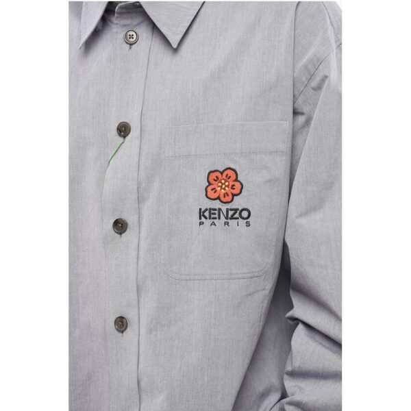 Kenzo Popeline FLOWER CREST Shirt with Breast-pocket - Image 3