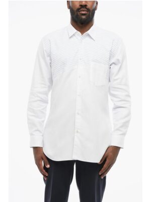 Comme Des Garçons Hairline Detailed Cotton Shirt