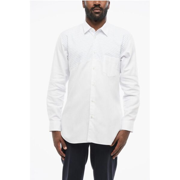 Comme Des Garçons Hairline Detailed Cotton Shirt