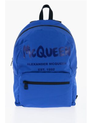 Alexander McQueen METROPOLITAN Backpack with Printed Ton-Sur-Ton Logo