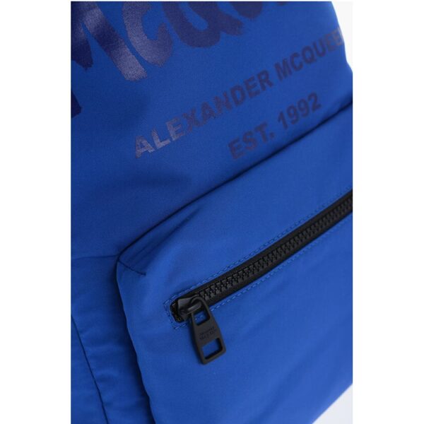 Alexander McQueen METROPOLITAN Backpack with Printed Ton-Sur-Ton Logo - Image 4