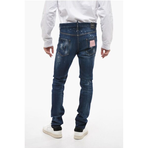 Dsquared² TWINPHONY Dark-washed Cool Guy Denims with Paint Motif - Image 2