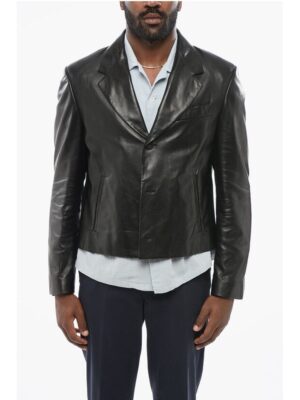 Salvatore Ferragamo Lamb Leather Blazer with Flush Pockets