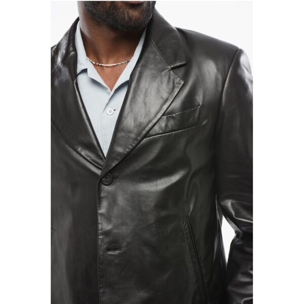 Salvatore Ferragamo Lamb Leather Blazer with Flush Pockets - Image 3