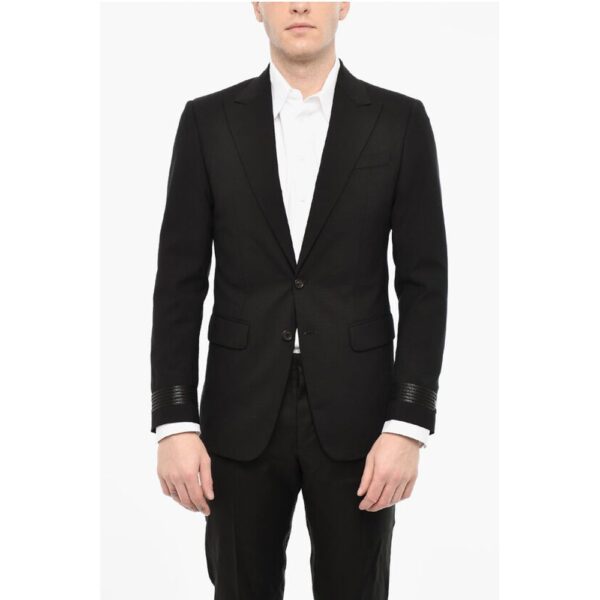 Dsquared² Single Breasted Wool Blazer With Flap Pockets