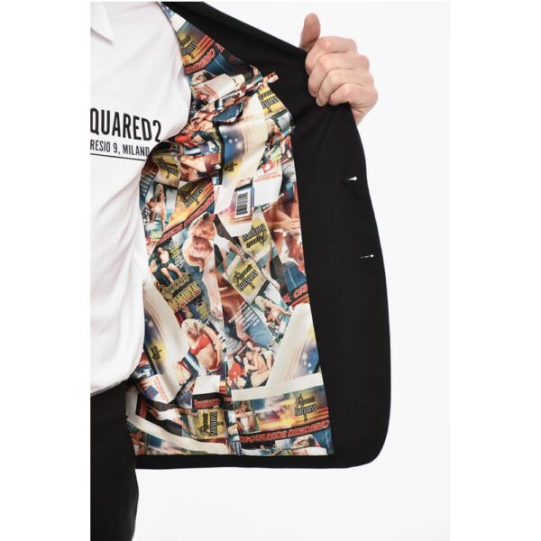 Dsquared² Single Breasted Wool Blazer With Flap Pockets - Image 6
