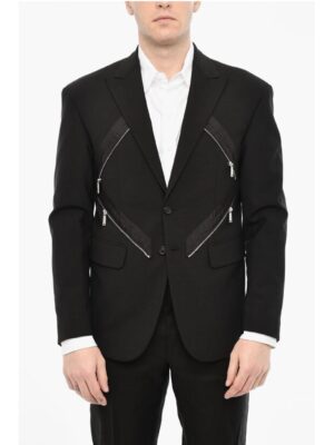Dsquared² Single Breasted Blazer With Peak Lapel And Zip Detail