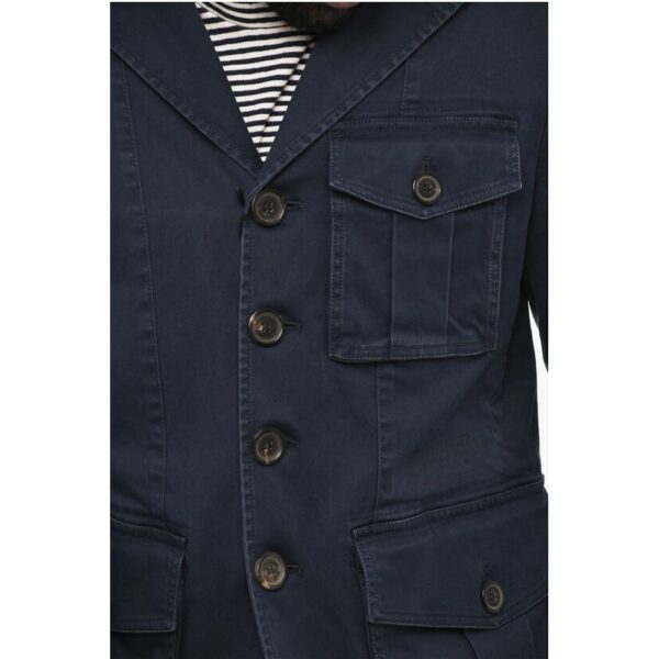 Dsquared² Cotton 4 Buttons Blazer With Logoed Buttons - Image 3