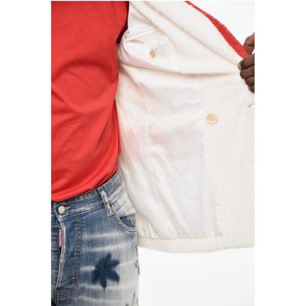 Dsquared² Terry Cotton Double Breasted Blazer with Golden-Buttons - Image 5