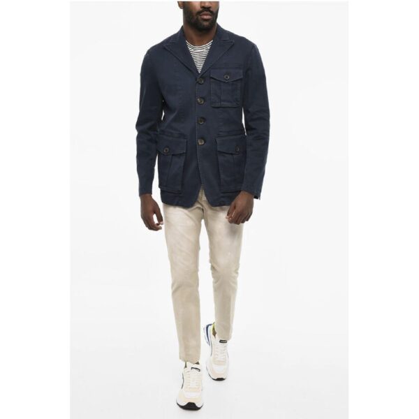 Dsquared² Cotton 4 Buttons Blazer With Logoed Buttons - Image 4