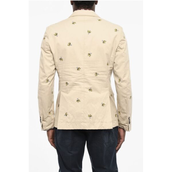 Dsquared² Embroidered Cotton Twill 2 Buttons with Flap Pockets - Image 2