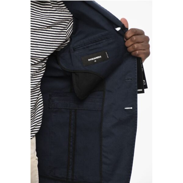 Dsquared² Cotton 4 Buttons Blazer With Logoed Buttons - Image 5