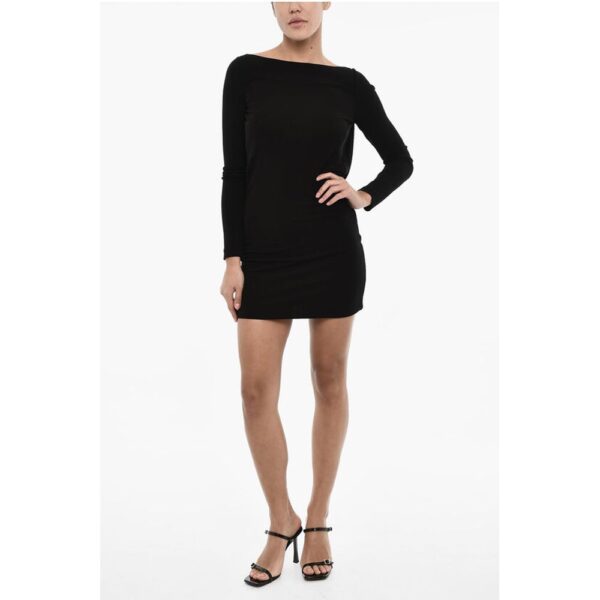 Dsquared² Open Back Solid Color Bodycon Dress