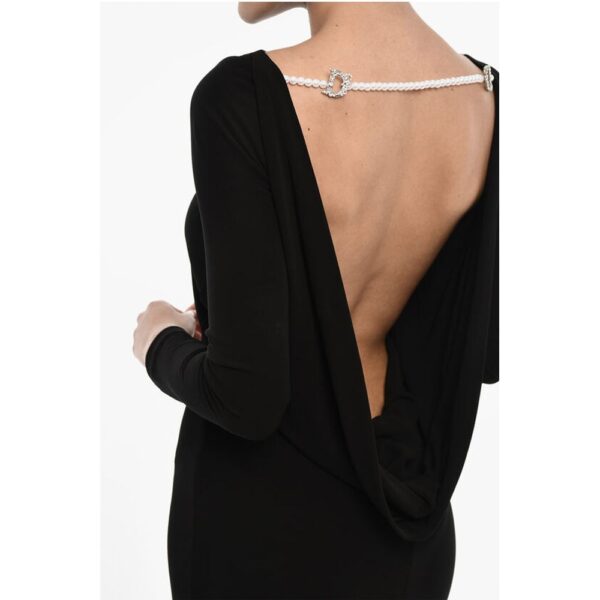 Dsquared² Open Back Solid Color Bodycon Dress - Image 3