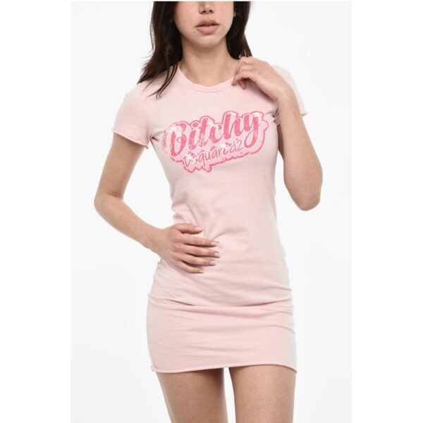 Dsquared² Cotton Mini Dress with Logo-Print - Image 4