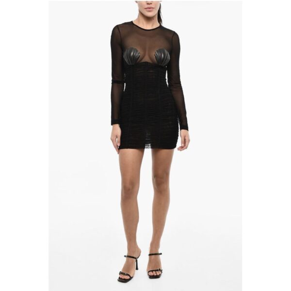 Dsquared² Draped Mini Dress with Sheels Detail