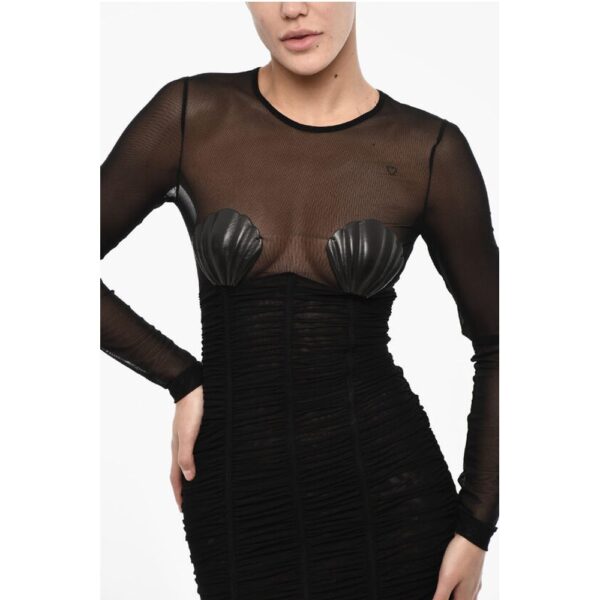 Dsquared² Draped Mini Dress with Sheels Detail - Image 3