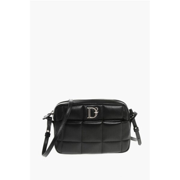 Dsquared² Quilted Leather Crossbody Bag with Zipped Closure