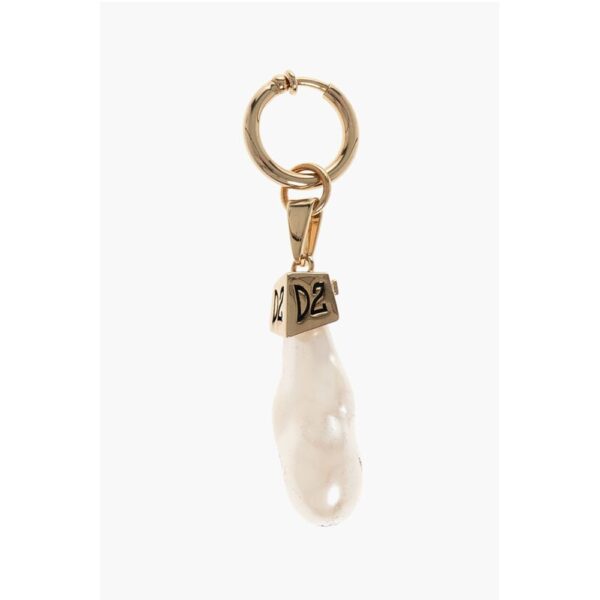 Dsquared² Metal Clip-On Single Earring with Pearl Shaped Pendant