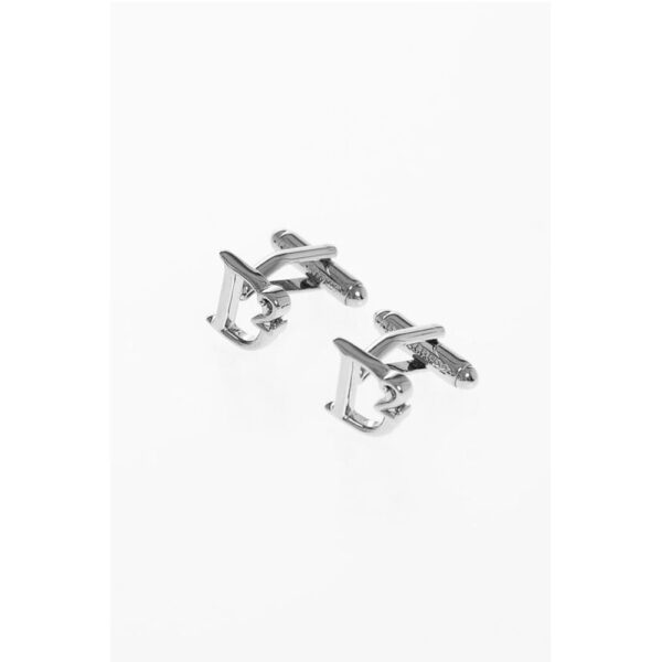 Dsquared² Silver-Tone Brass D2 STATEMENT Cufflinks - Image 3